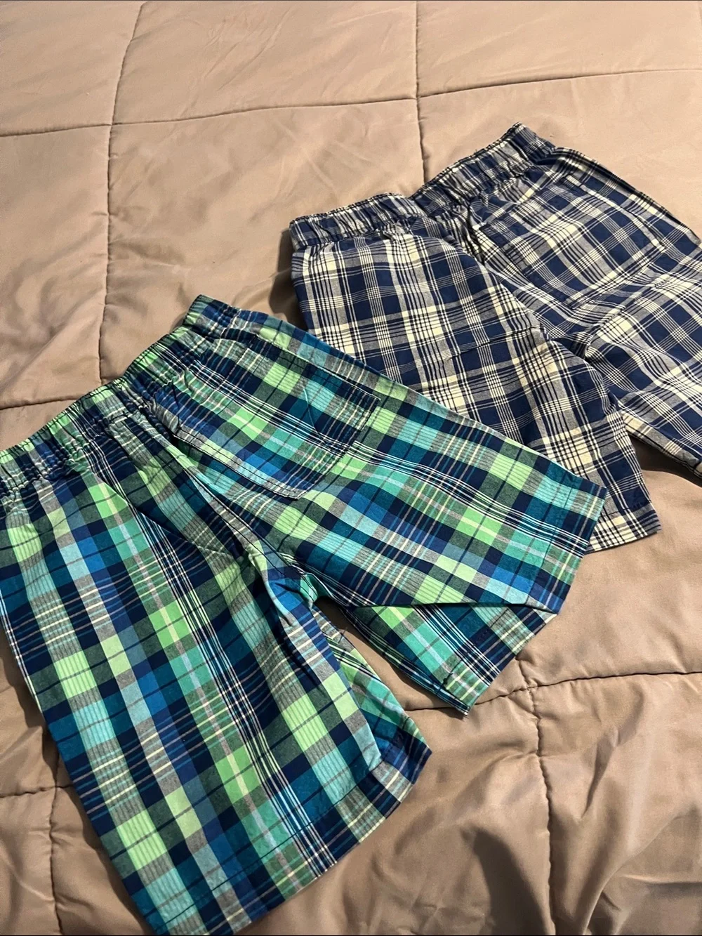 2 The Children's Place Green & Blue Plaid Kids Shorts - 6